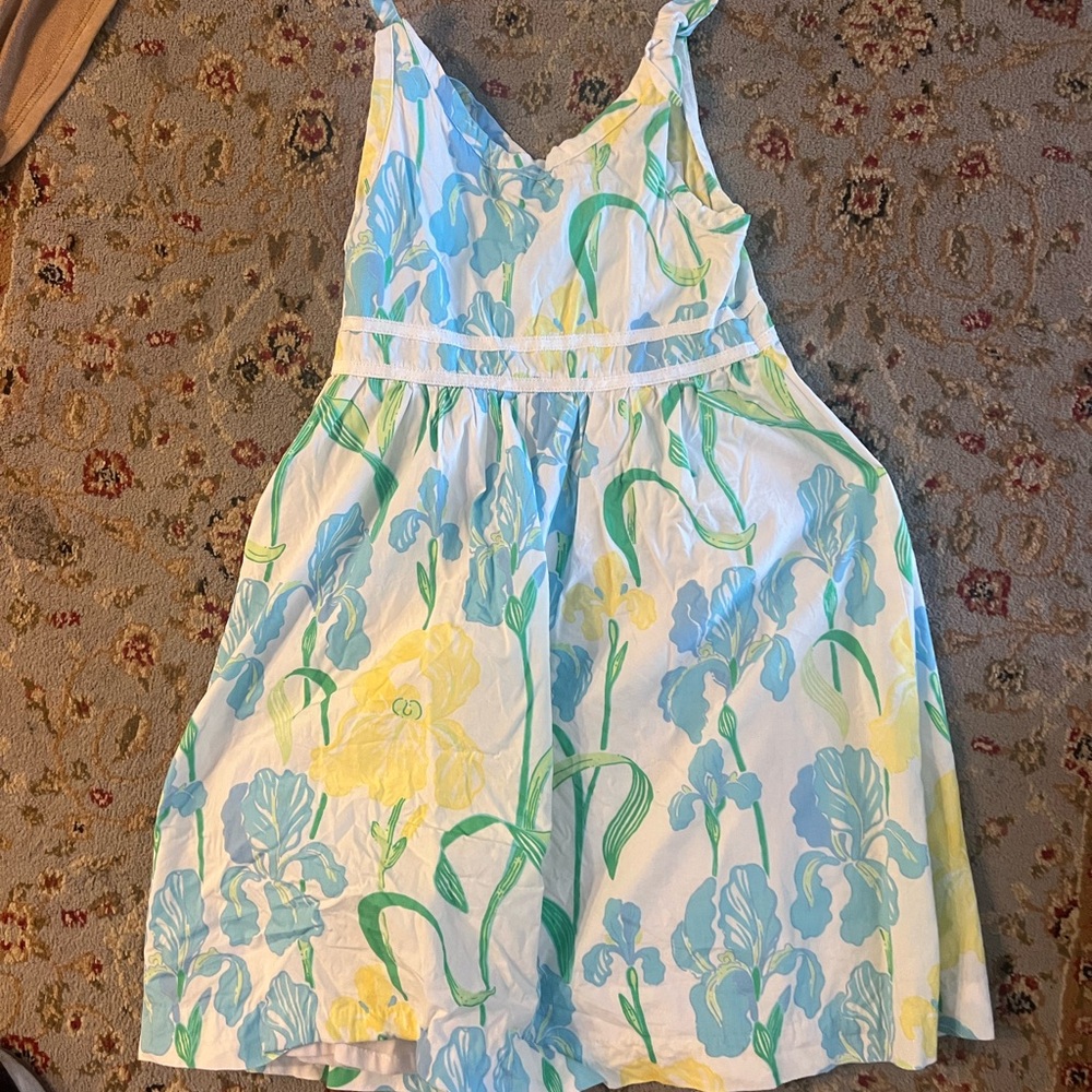 Lilly Pulitzer Vibrant Floral Dress in Yellow and Green